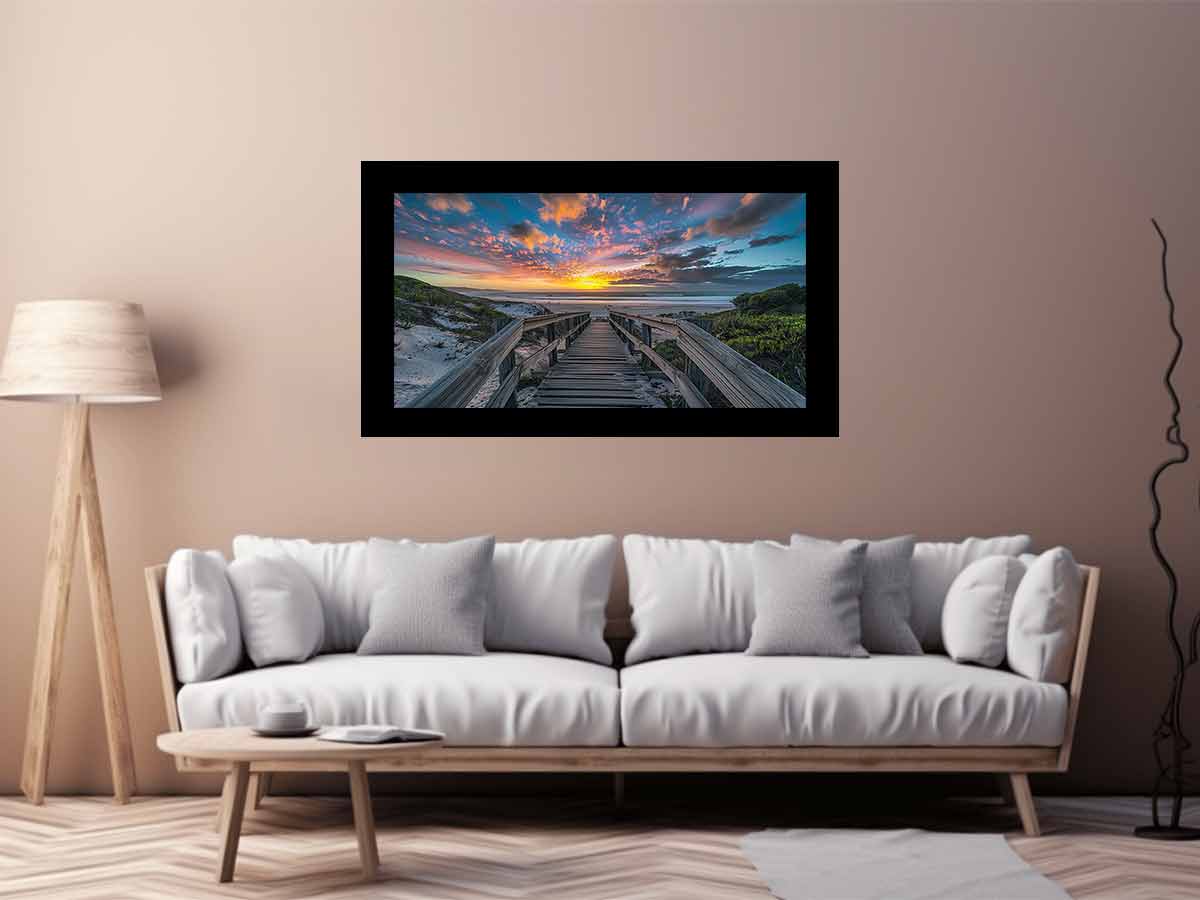 Walkway To Beach Canvas Painting Art Print-2